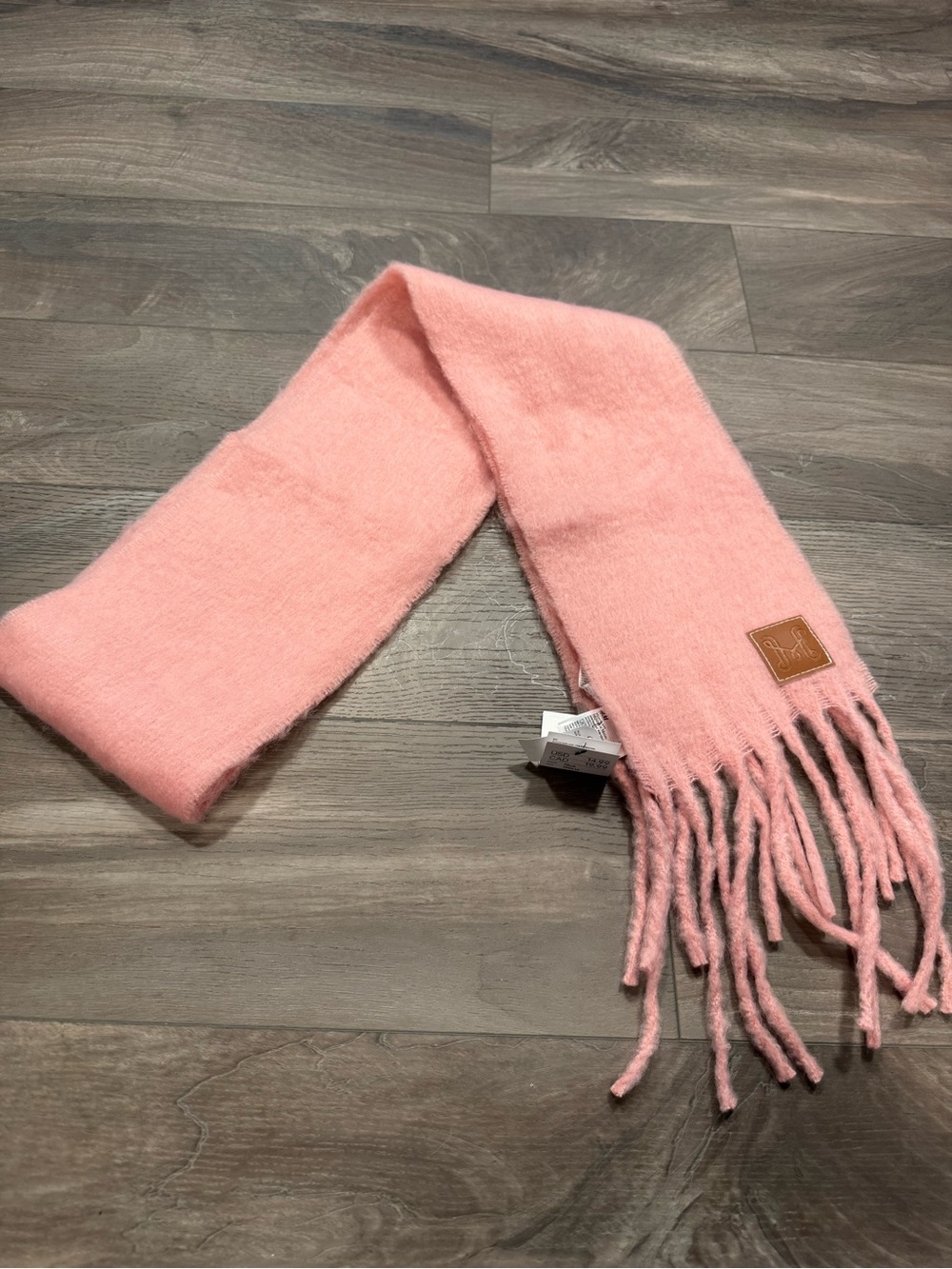 H&M Fuzzy Pink Fringe Scarf NWT